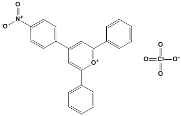 Molecular Structure of 7654-61-7 (Pyrylium, 4-(4-nitrophenyl)-2,6-diphenyl-, perchlorate)